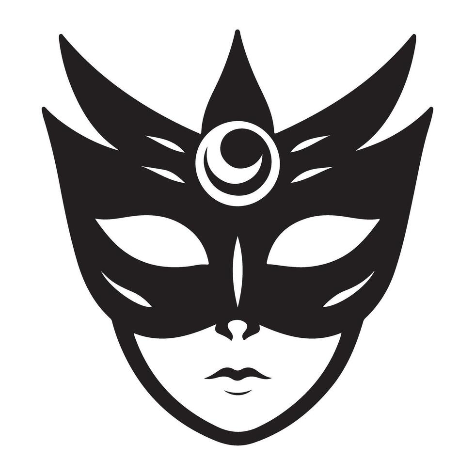 Elegant masquerade mask silhouette illustration for party designs vector