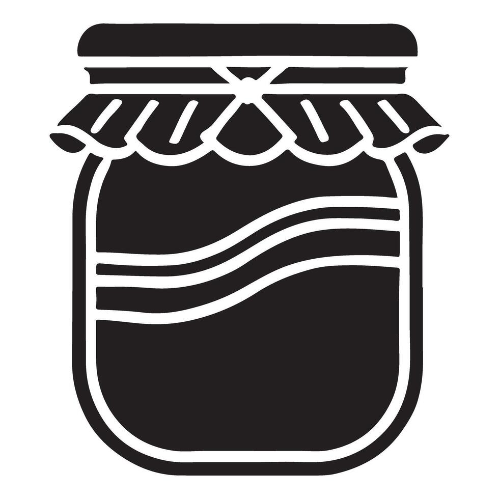Filled Jar Silhouette Graphic for Food and Preserves Concept vector