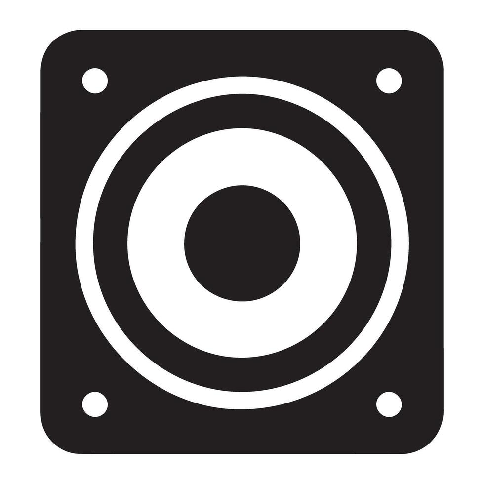 Speaker Silhouette Icon for Sound System and Audio Equipment vector