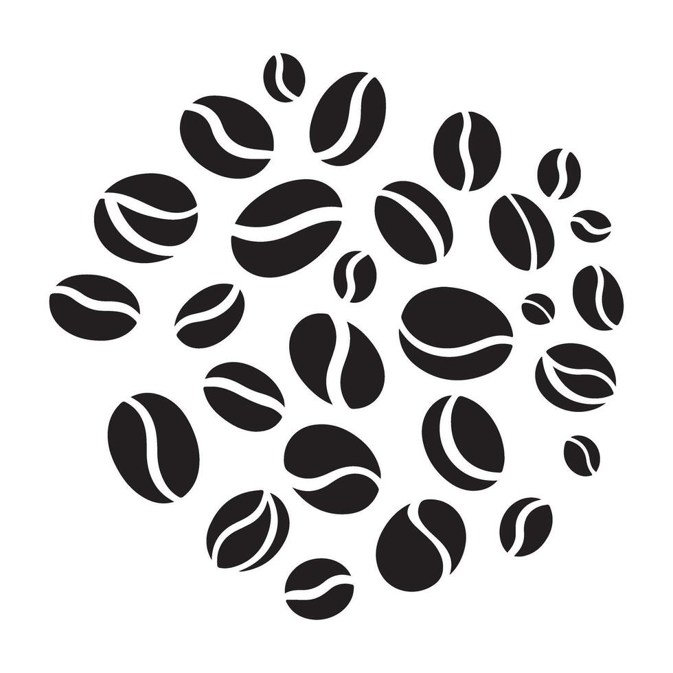 Coffee Beans Black Icon An Aroma of Fresh Roasted Flavor vector