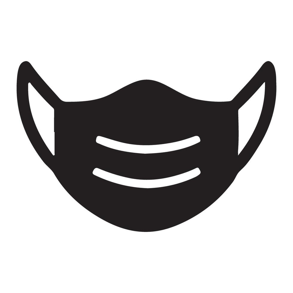 Protective Face Mask Silhouette Illustration for Health Awareness vector