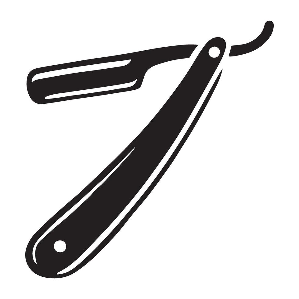 Straight Razor Silhouette Icon for Barber Shop Design Concepts vector