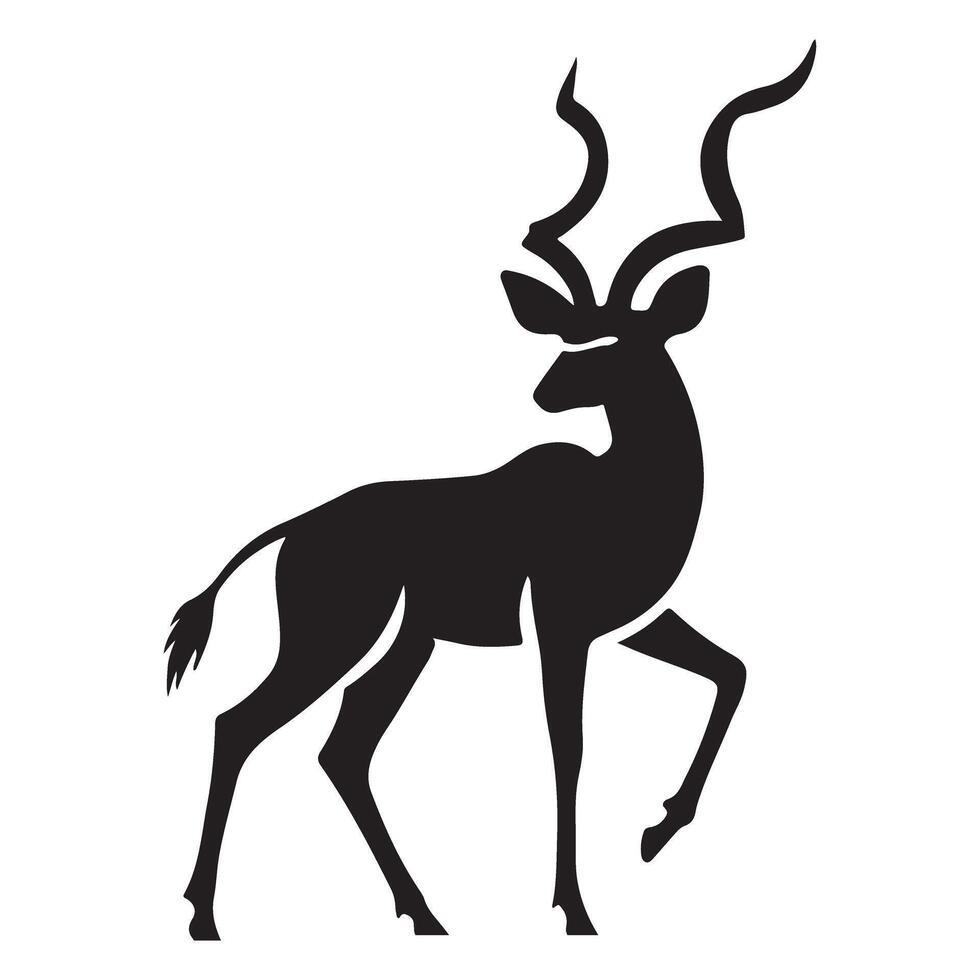 Elegant Kudu Silhouette Illustration Graphic for Design Projects vector