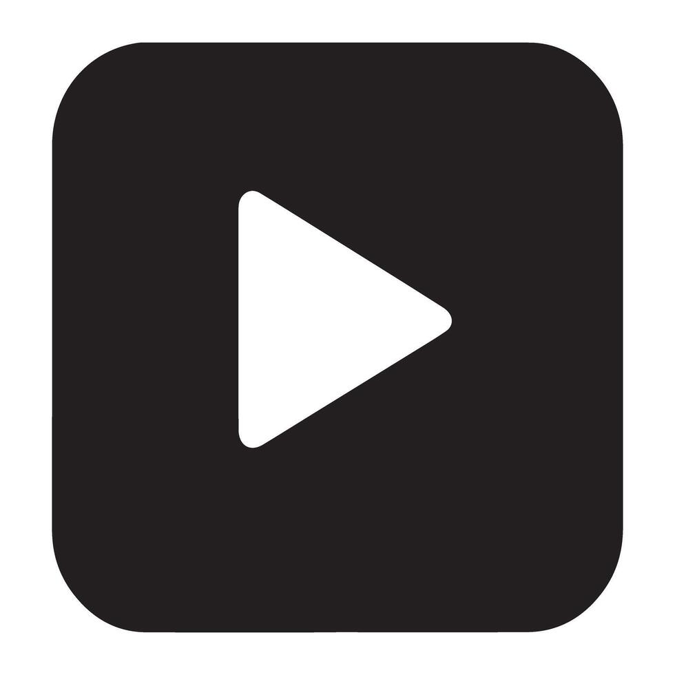 Sleek Play Button Icon for Media and UI Design Projects vector