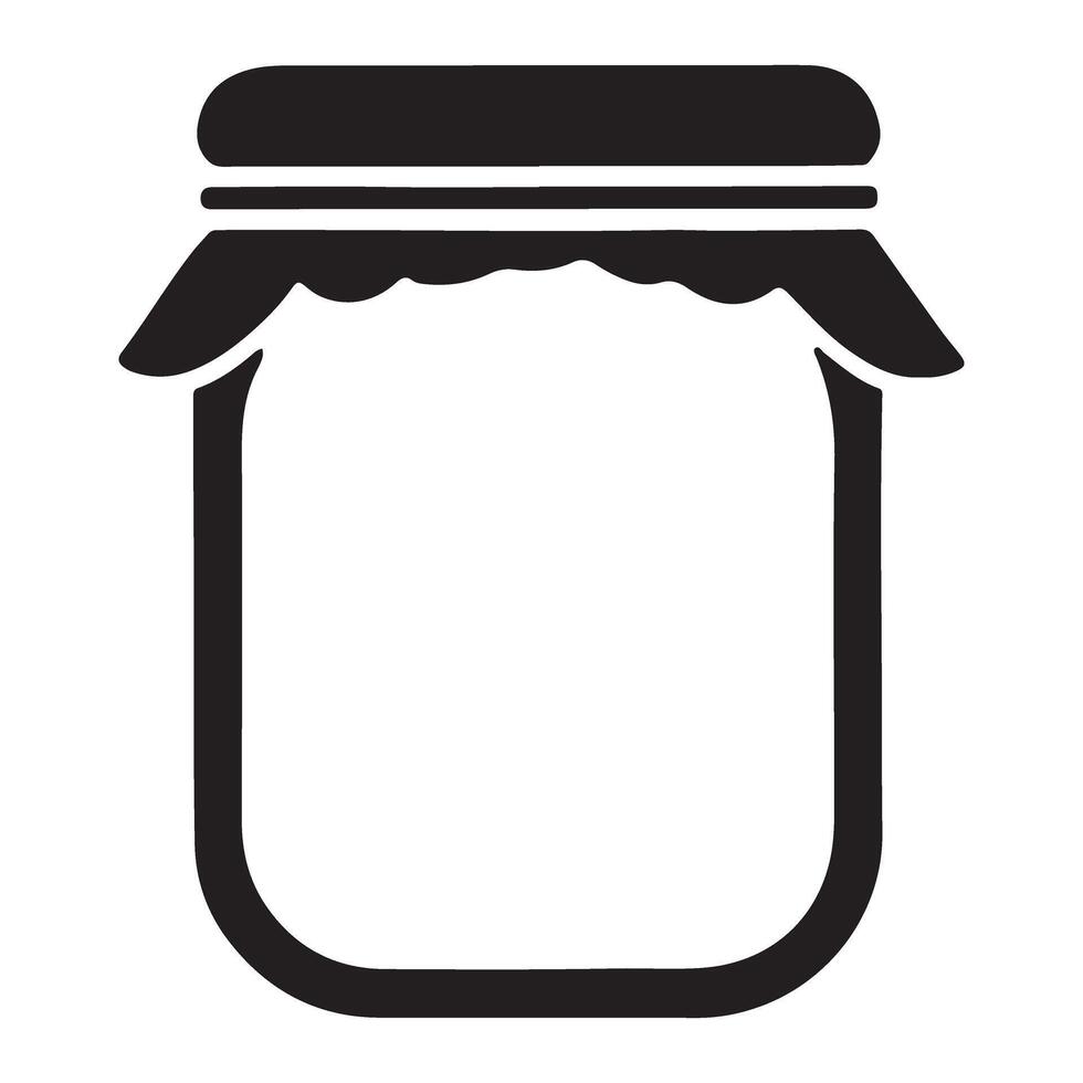 Empty Jar Silhouette Image for Storage and Preservation Concepts vector