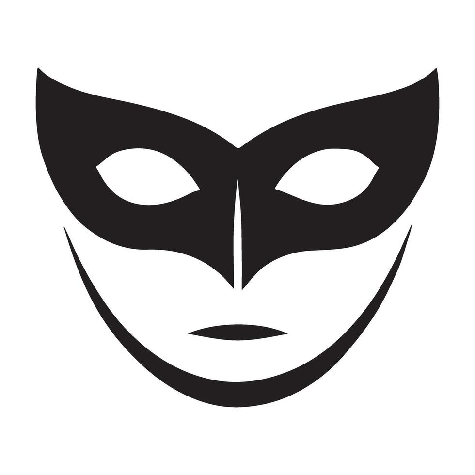 Mysterious disguise silhouette illustration black mask perfect design resource vector