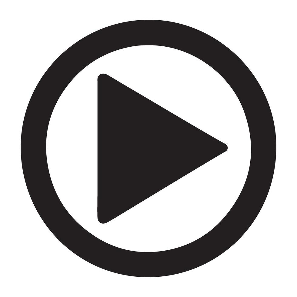 Simple Play Icon Graphic Media Applications and Control vector