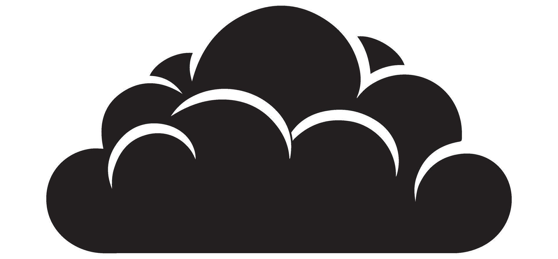 Weather cloud silhouette image for creative graphic projects vector