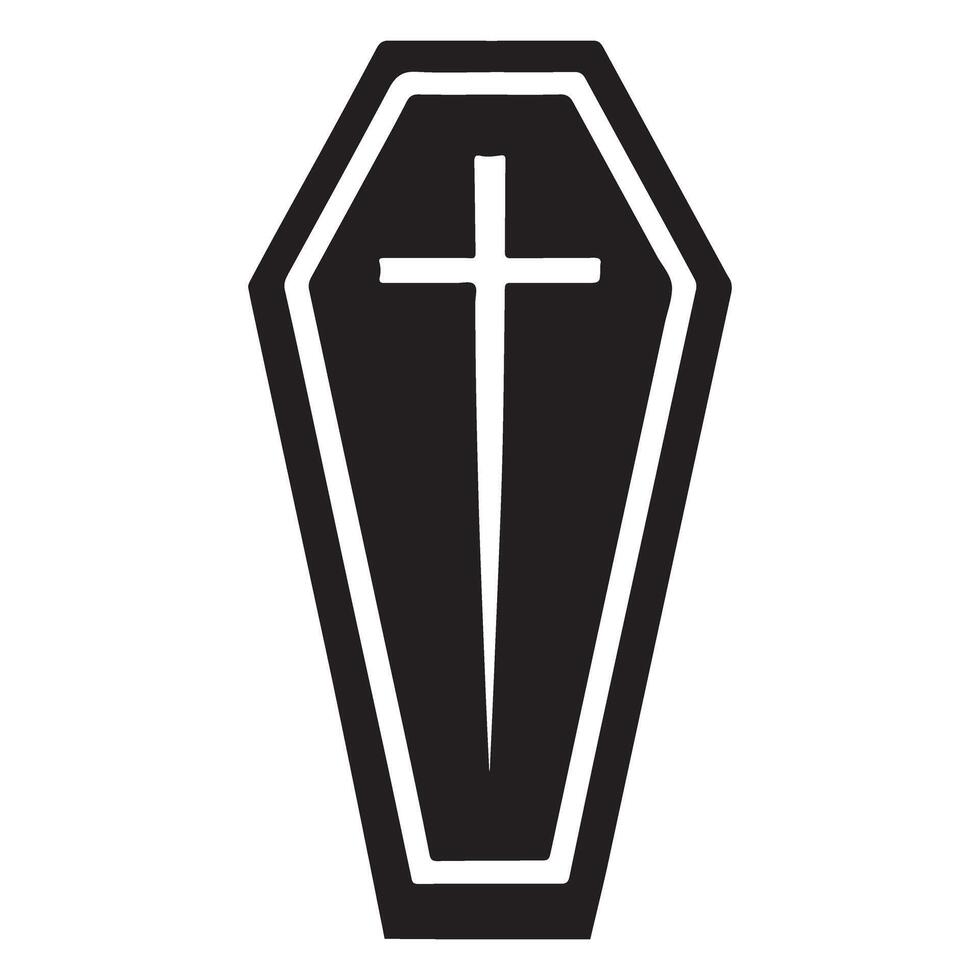 Embrace Eternity Symbolizing Faith Coffin with Cross Illustration vector