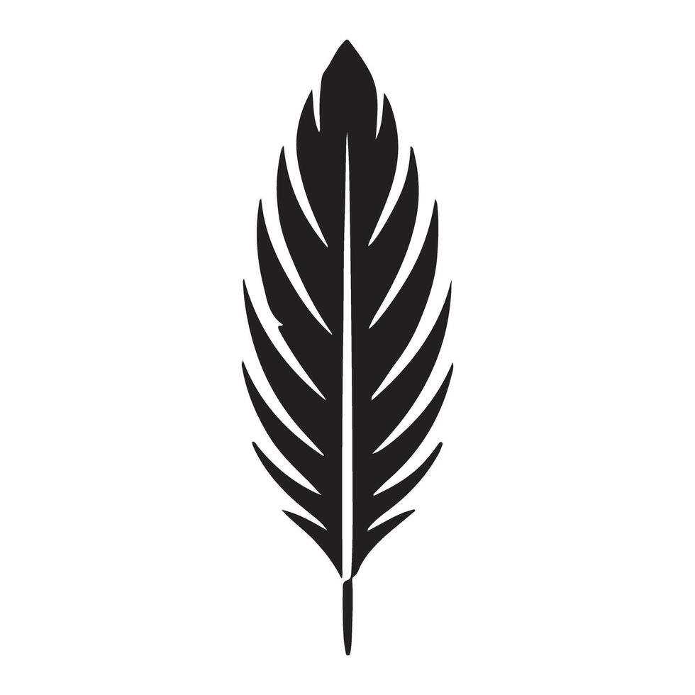 Black Feather Illustration A Symbol of Freedom and Lightweight Design vector