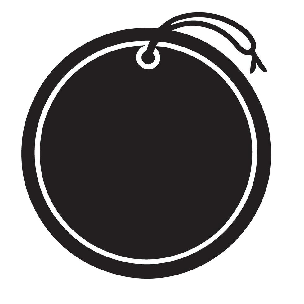 Round Shape Silhouette Price Tag Graphic Label Design vector