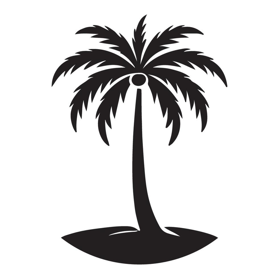 Tropical palm tree silhouette illustration download now for summer vibes vector