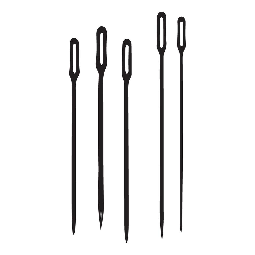 Sewing needles illustration set of craft making tools and equipment vector