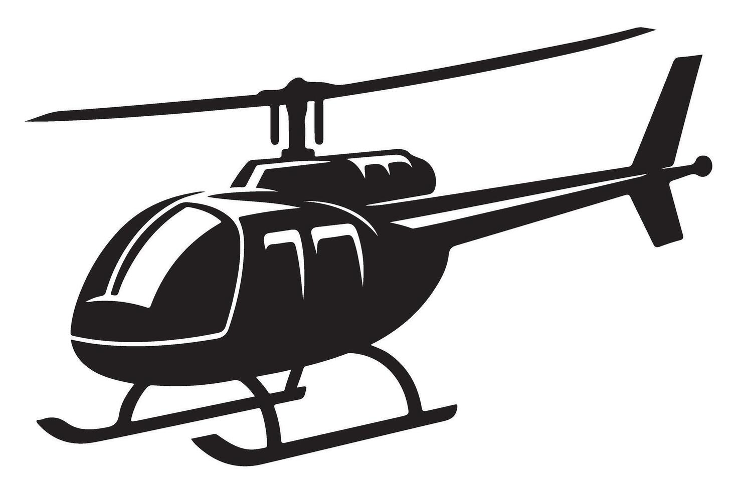 Helicopter Silhouette Image for Aviation and Design Projects vector