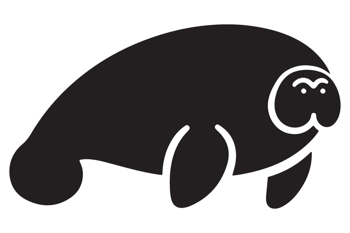 Cute Manatee Illustration for Kids Projects and Marine Designs vector