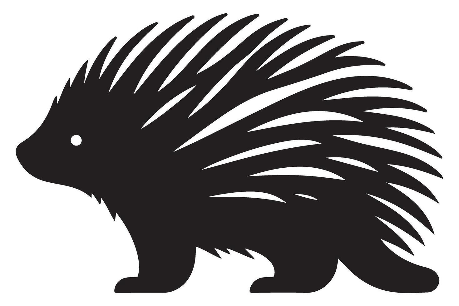 Detailed Porcupine Silhouette Illustration for Nature and Design vector
