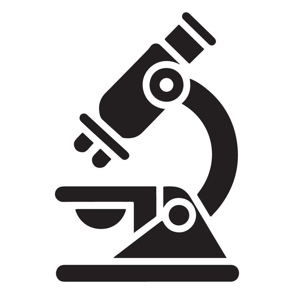Silhouette Magnifying Scientific Microscope Symbol for Detailed Laboratory Analysis vector