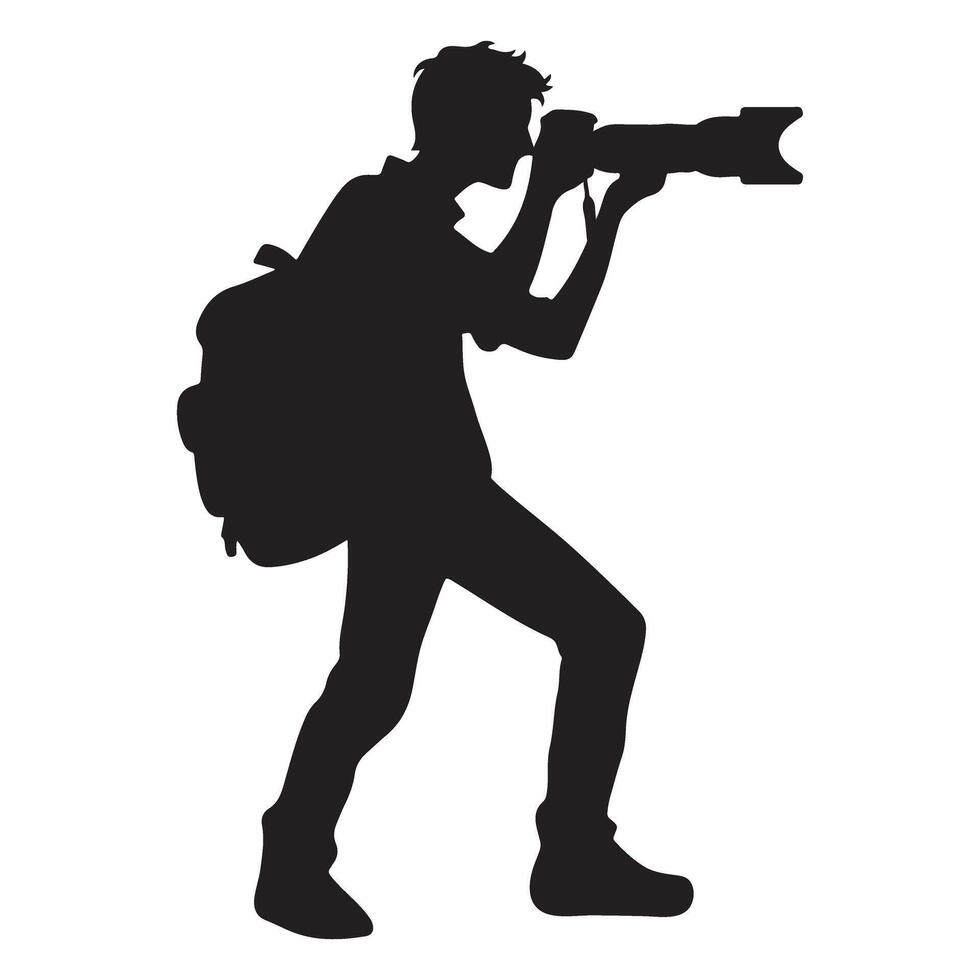 Silhouette Wildlife Photographer Capturing Wild Animals A Passionate Nature Illustration vector