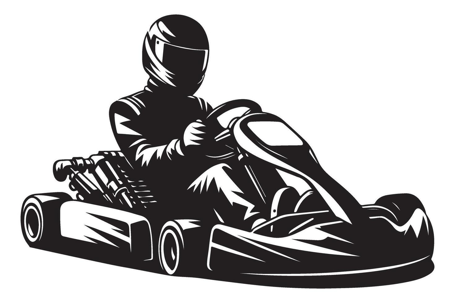 Go Kart Racing Silhouette Illustration for Speed and Adrenaline vector