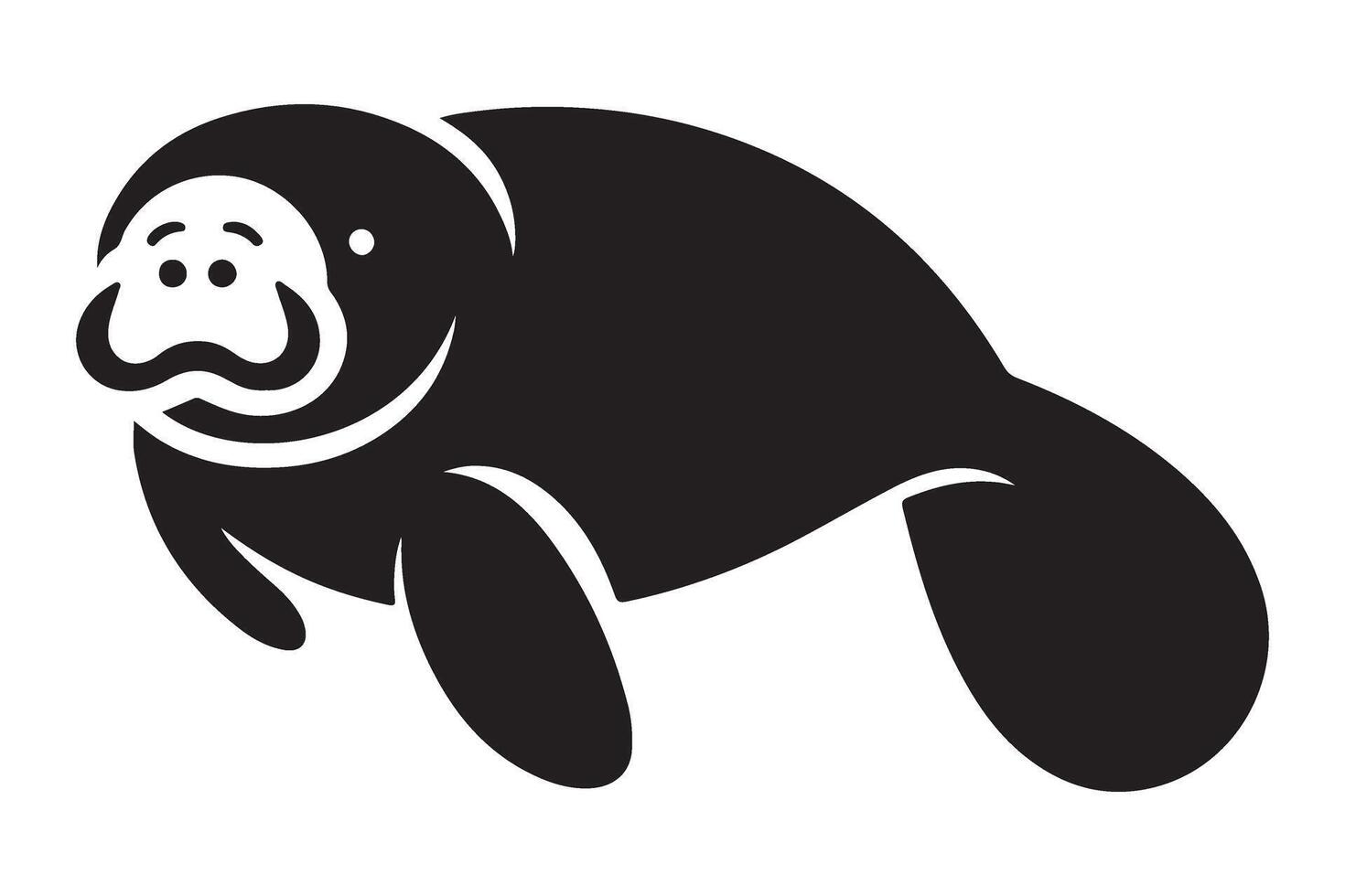 Adorable Manatee Illustration Design for Marine Conservation Projects vector