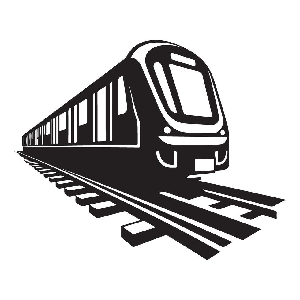 Modern Subway Train Silhouette Illustration for Fast City Commute vector