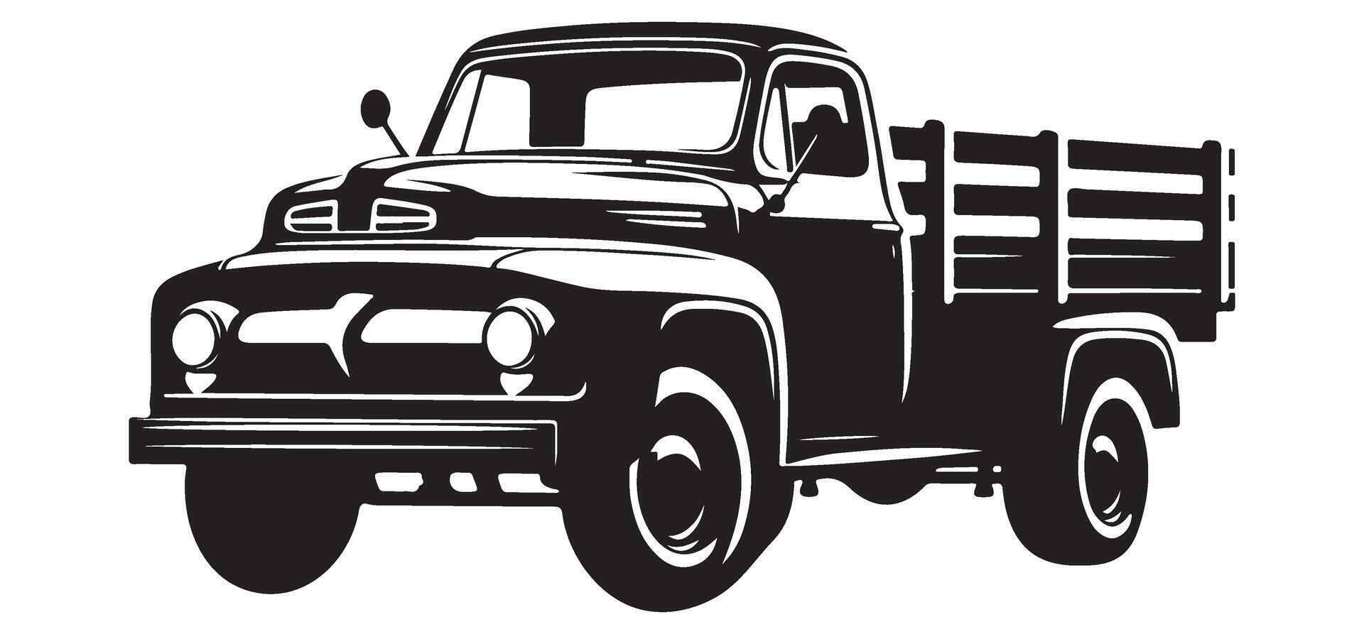 Illustration of a Vintage Pickup Truck on White Background Classic Design vector