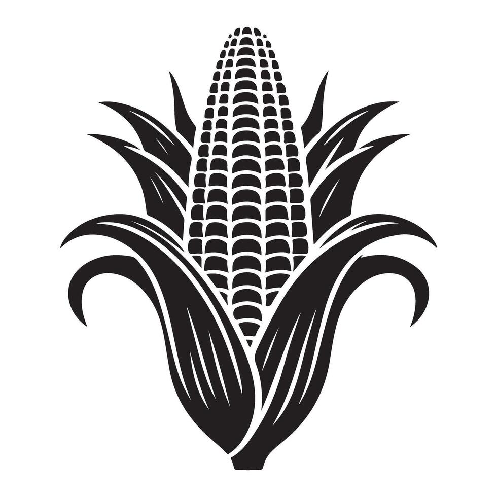 Corn Silhouette Illustration for Agricultural and Food Designs vector