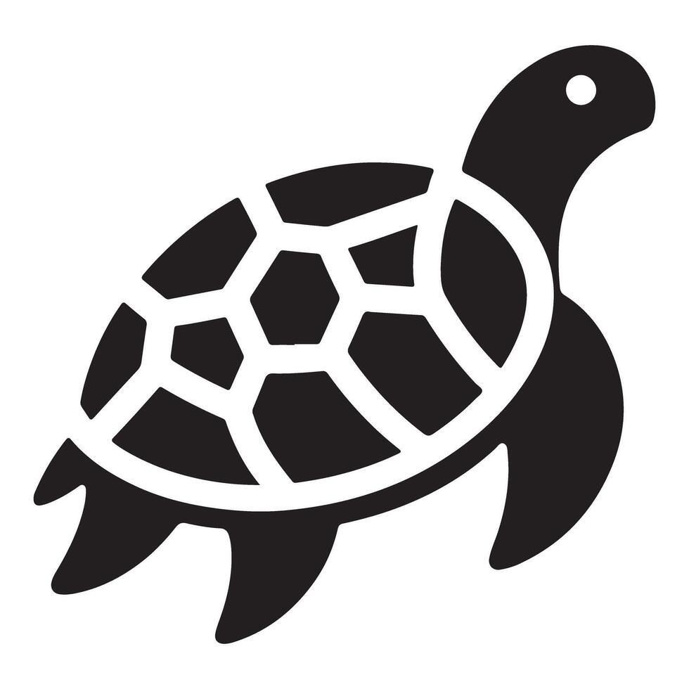 Sea Turtle Silhouette Aquatic Creature Image Illustration vector