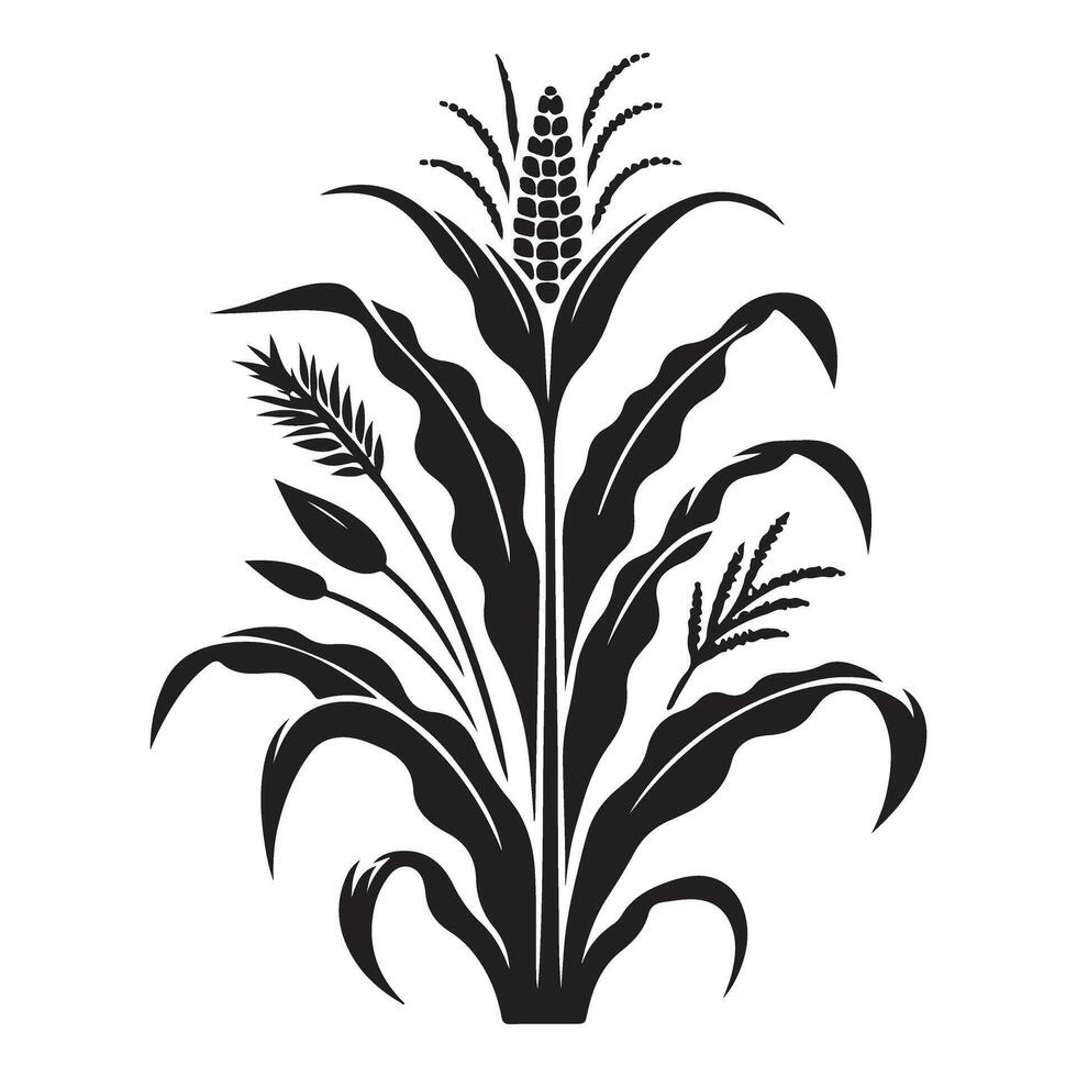 Abstract Corn Stalk Illustration Agriculture and Harvest Symbolic Design vector