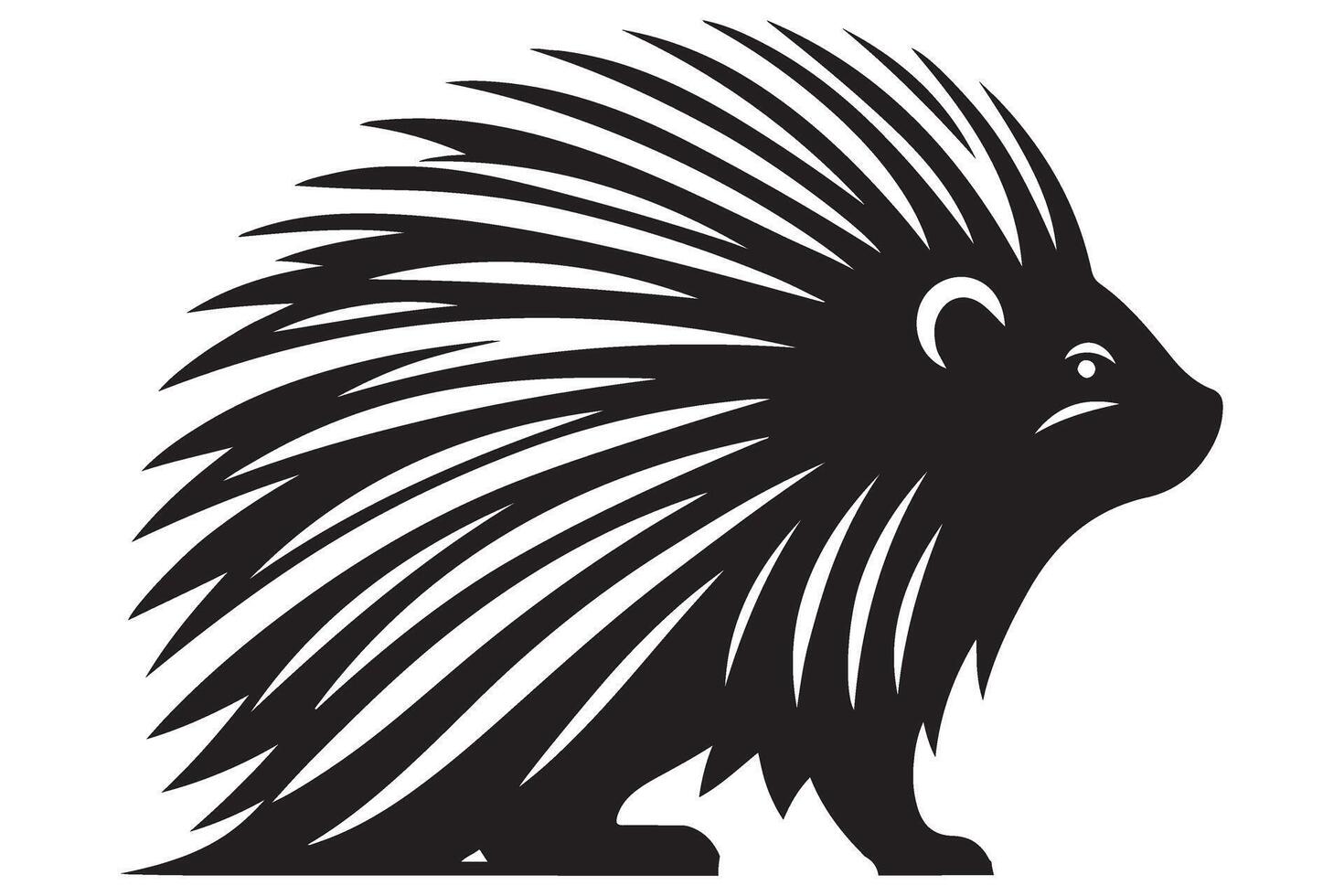 Striking Porcupine Silhouette Image for Wildlife Designs vector
