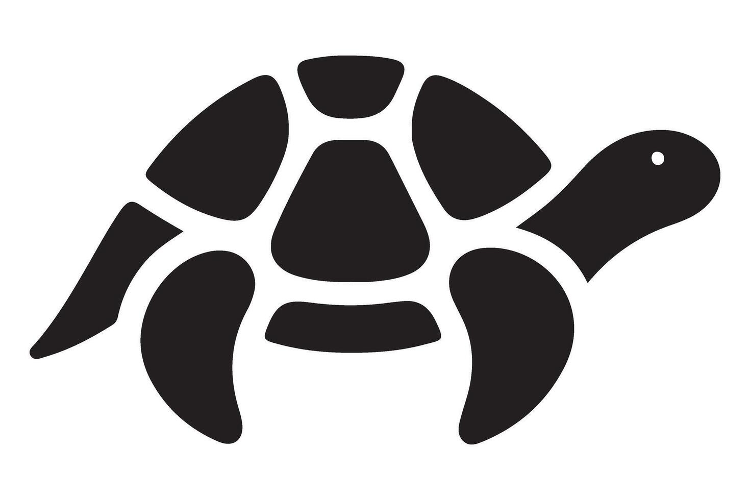 Simple Turtle Silhouette Illustration Sea Life Conservation Theme vector