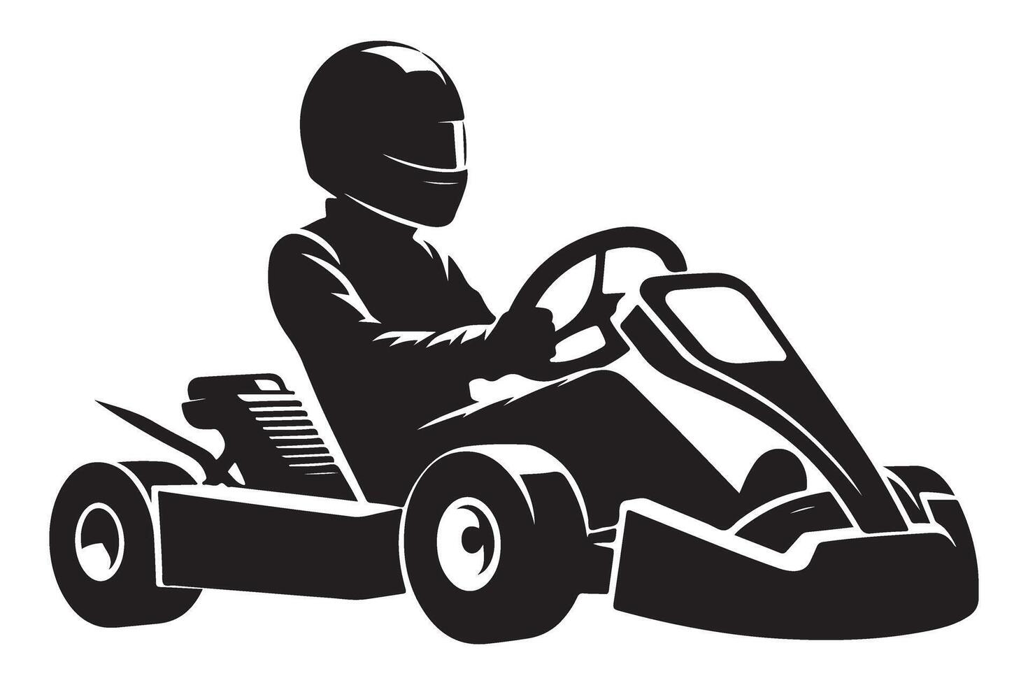 Detailed Go Kart Silhouette for Custom Design Projects vector