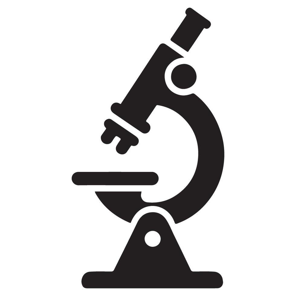 Simple Microscope Silhouette Image for Scientific Education vector