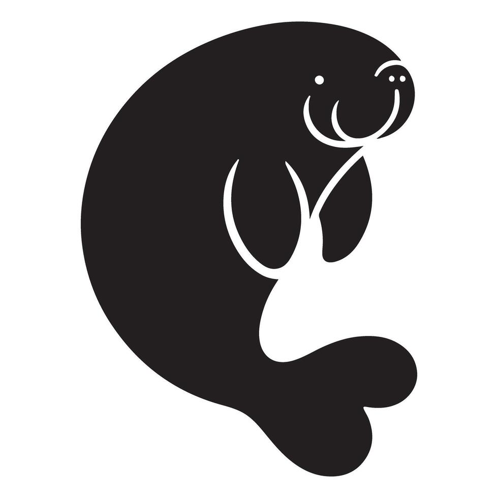 Charming Manatee Illustration Artwork for Environmental Awareness vector