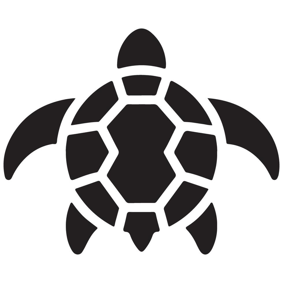 Abstract Turtle Silhouette Design Symbolizing Longevity and Wisdom vector
