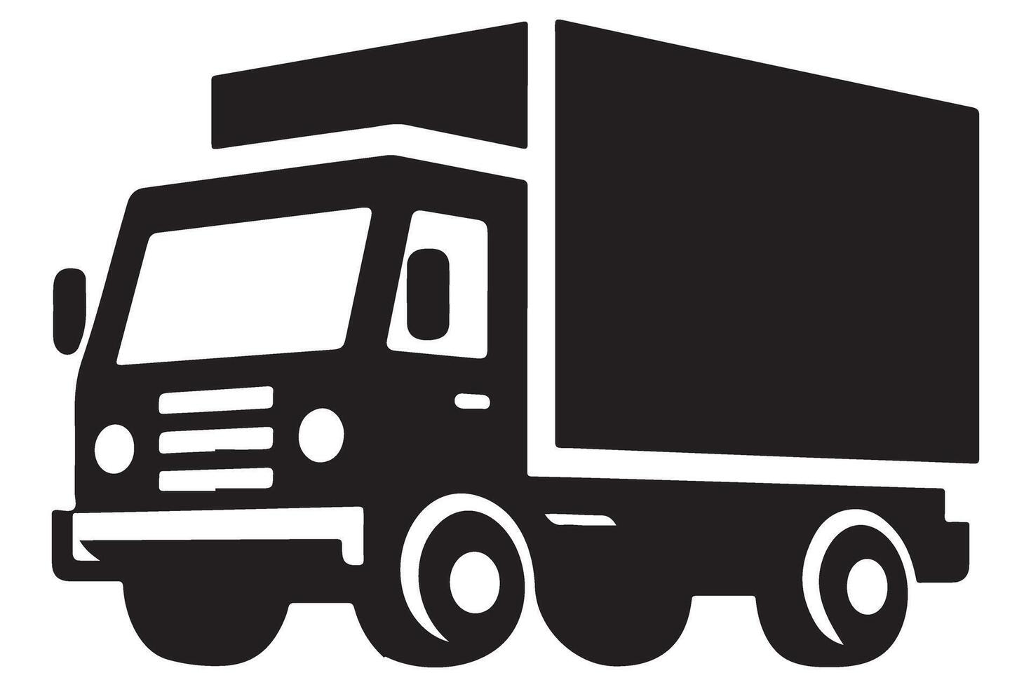 Delivery truck silhouette for transportation and cargo services illustration vector