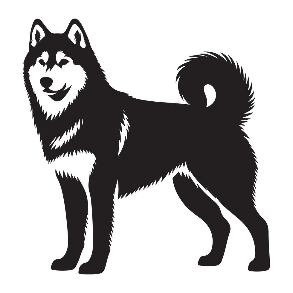 Strong Siberian Husky Dog Silhouette Artwork for Pet Lovers vector