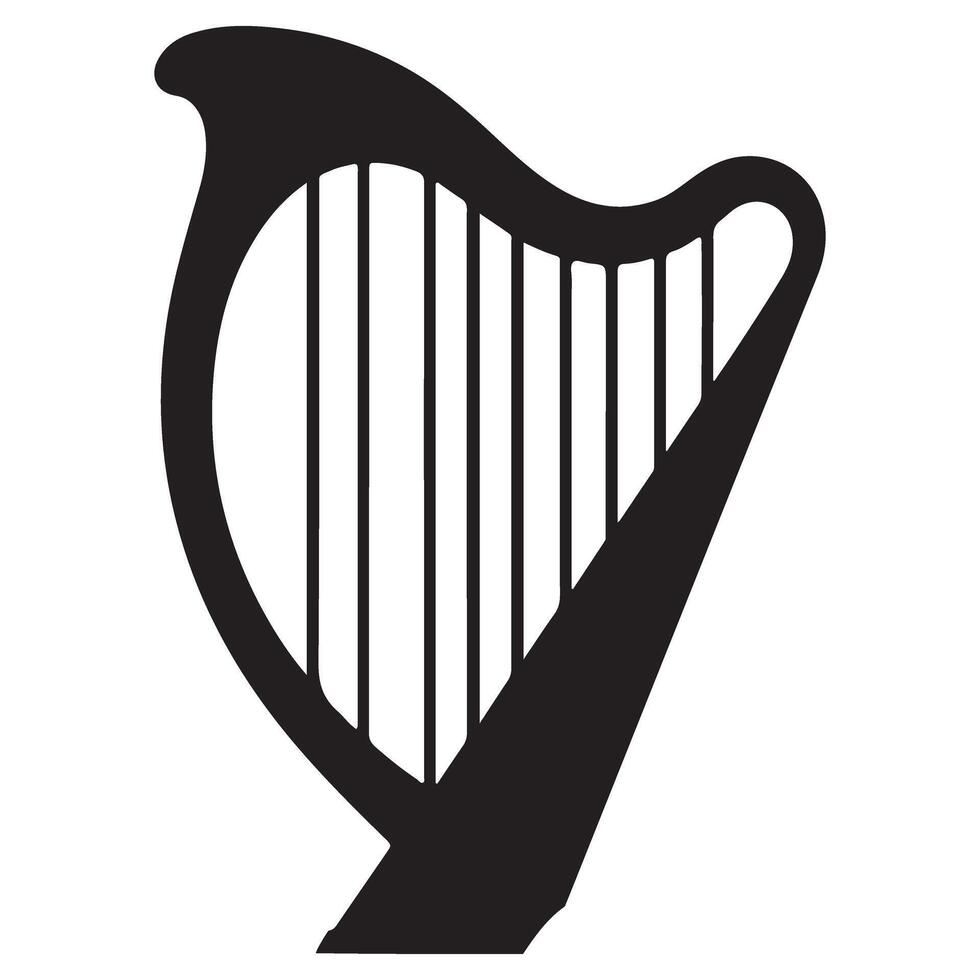 Irish Harp Illustration Celtic Musical Instrument Traditional Irish Symbol Graphic vector