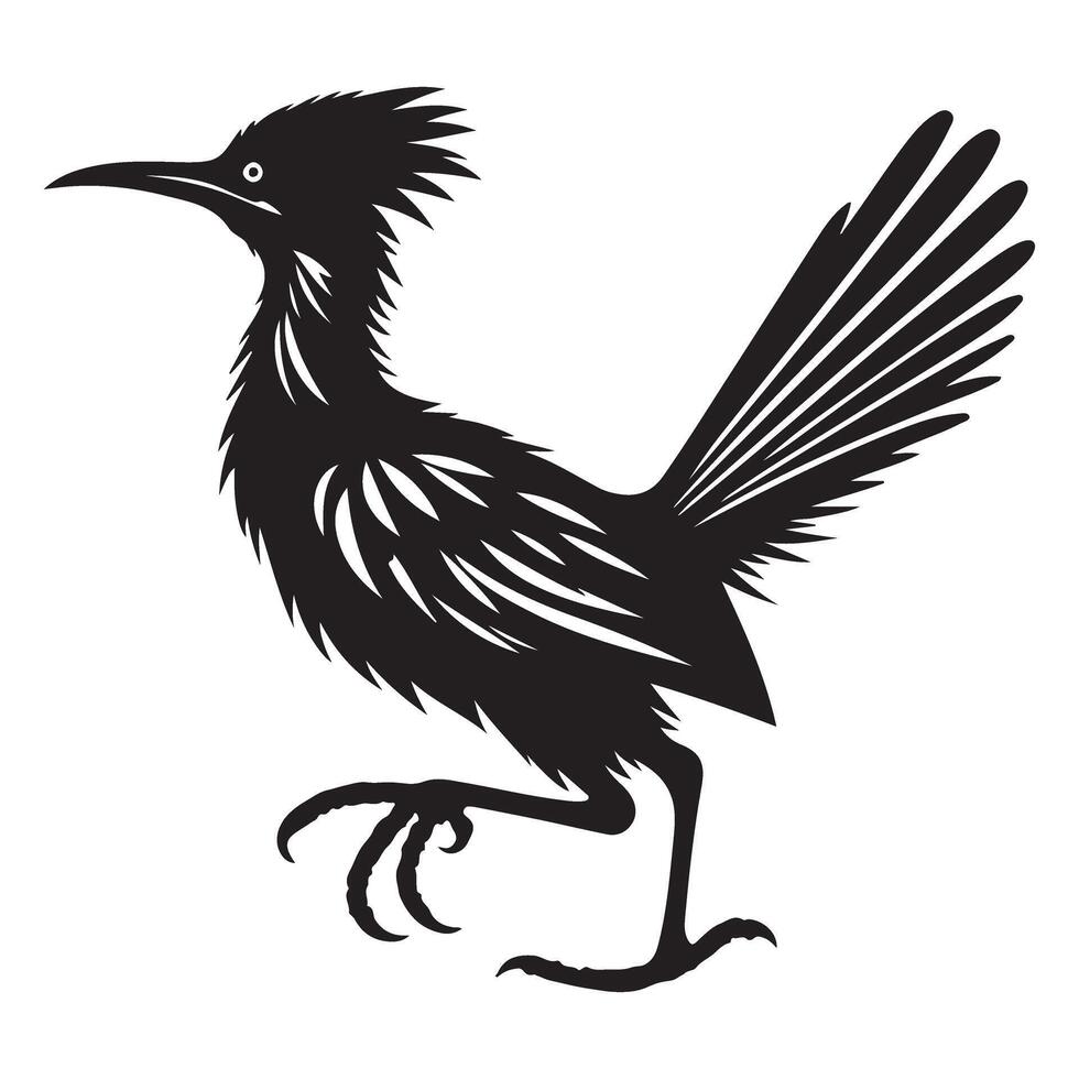 Roadrunner Silhouette Image for Southwest Desert Wildlife Designs vector