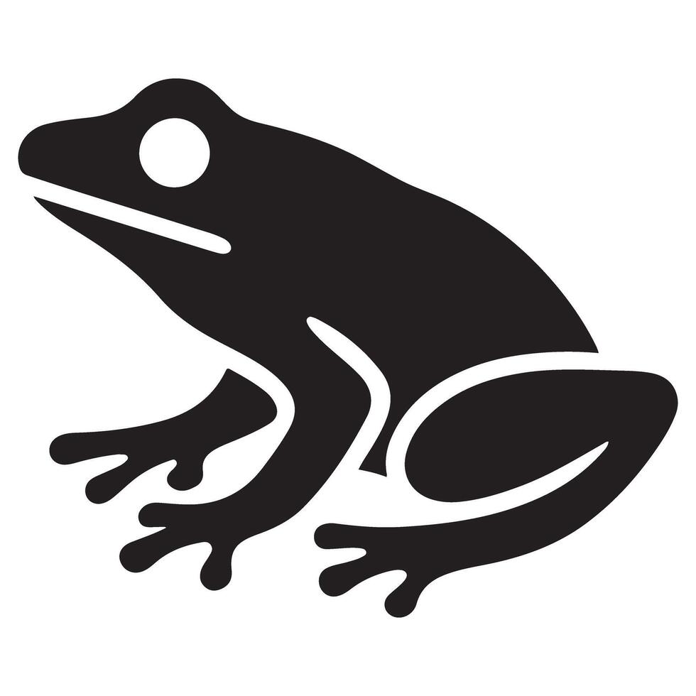 Black Frog Silhouette Illustration for Amphibian Wildlife Design vector