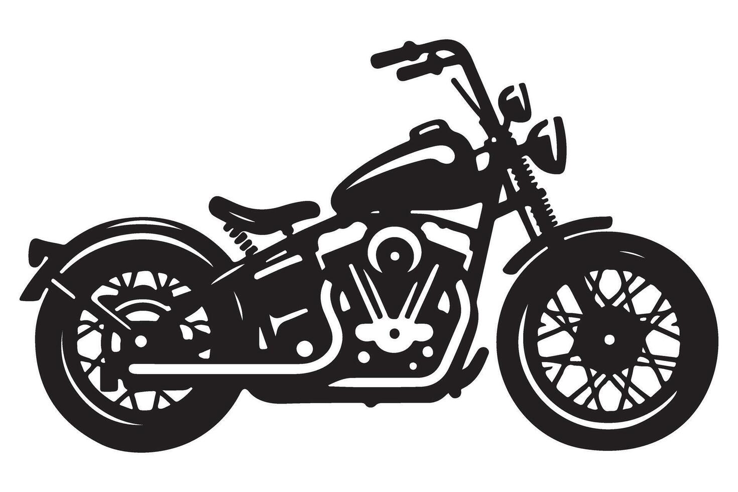 Detailed Motorcycle Silhouette Graphic for Custom Bike Enthusiasts Projects vector