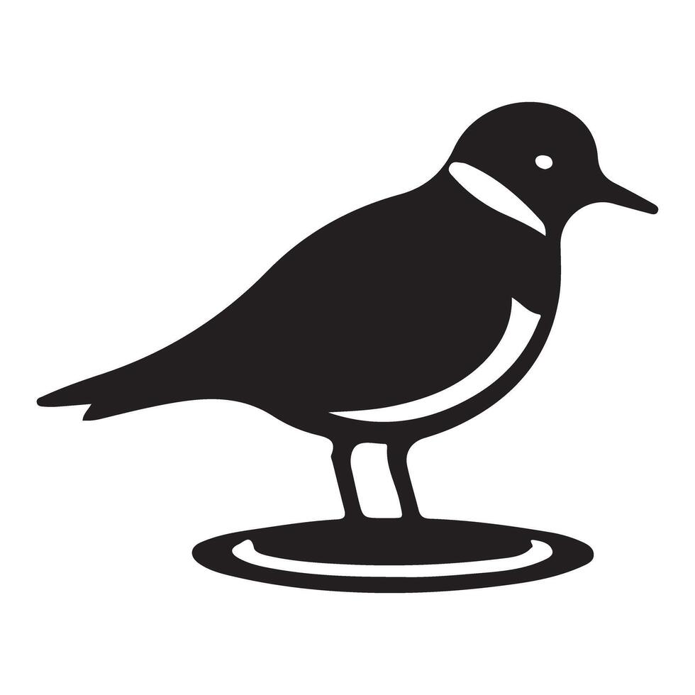 Standing Killdeer Bird Silhouette Illustration for Ornithology Design vector