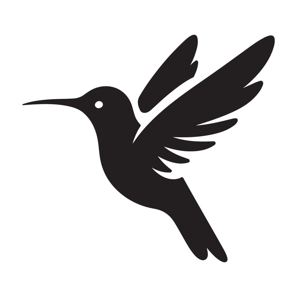 Hummingbird in Flight Silhouette Illustration A Symbol of Joy vector