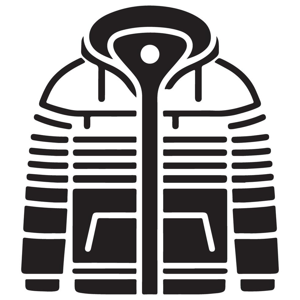 Puffer jacket silhouette stylish outerwear for cold weather protection vector