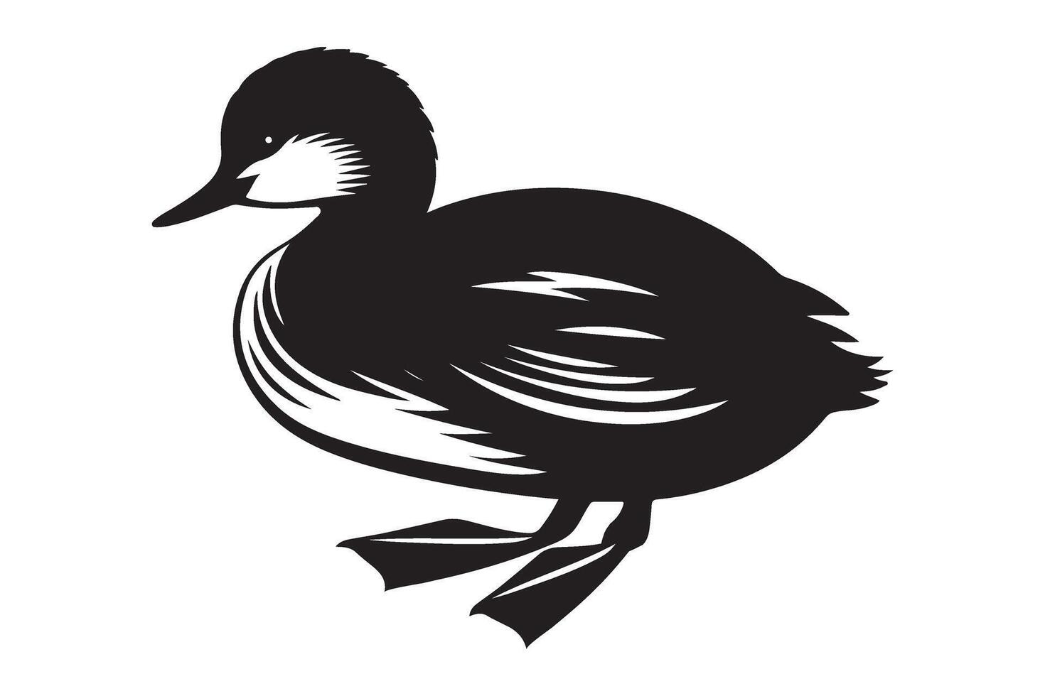Cute Grebe Bird Illustration Waterfowl and Aquatic Bird Art vector