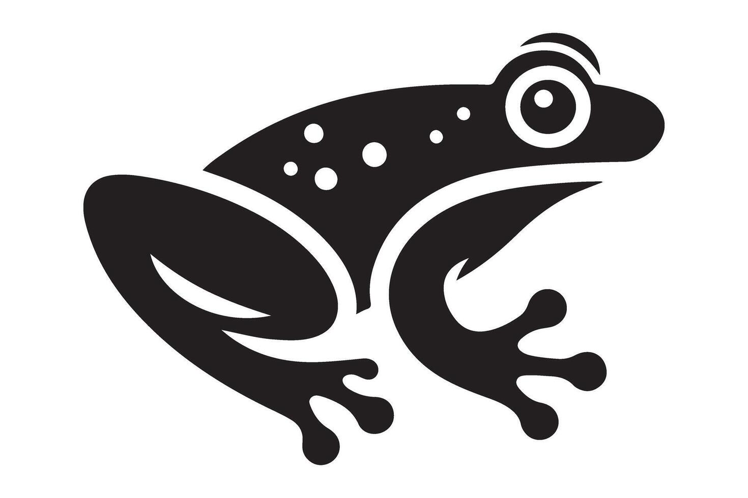 Silhouette Spotted Frog Illustration Amphibian Wildlife Art vector
