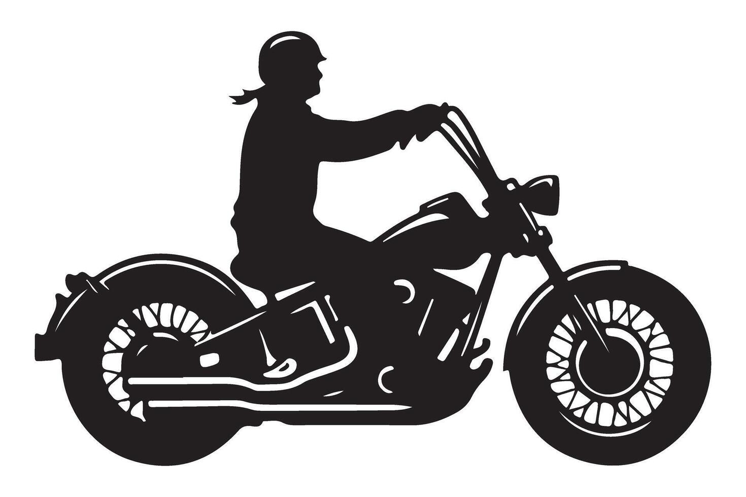 Classic Motorcycle Silhouette Illustration for Bikers and Vintage Designs vector
