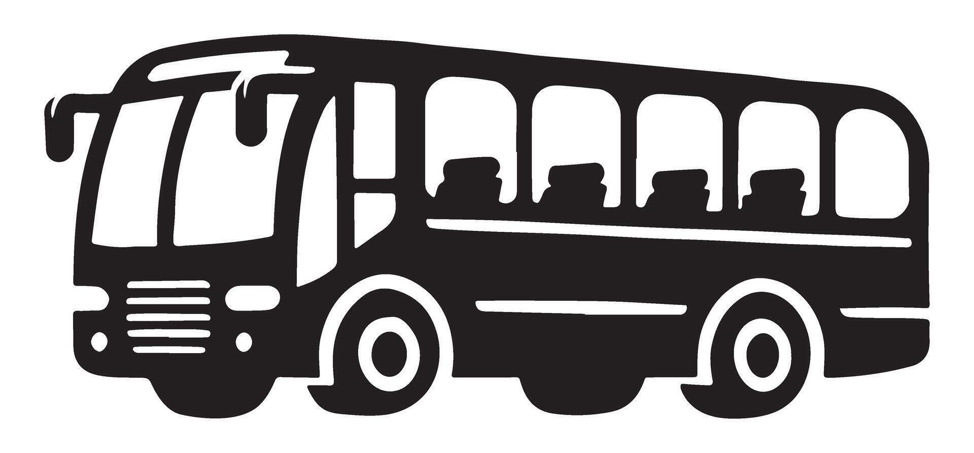 Black Bus Silhouette Image Ideal Transportation Design Element vector