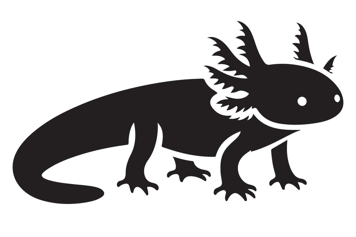 Axolotl Silhouette Illustration A Captivating Mexican Amphibian Design vector