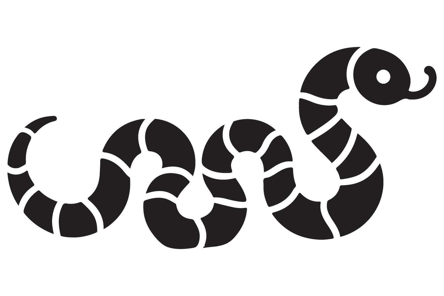 Cartoon Snake Silhouette Illustration Serpentine Reptile Design vector